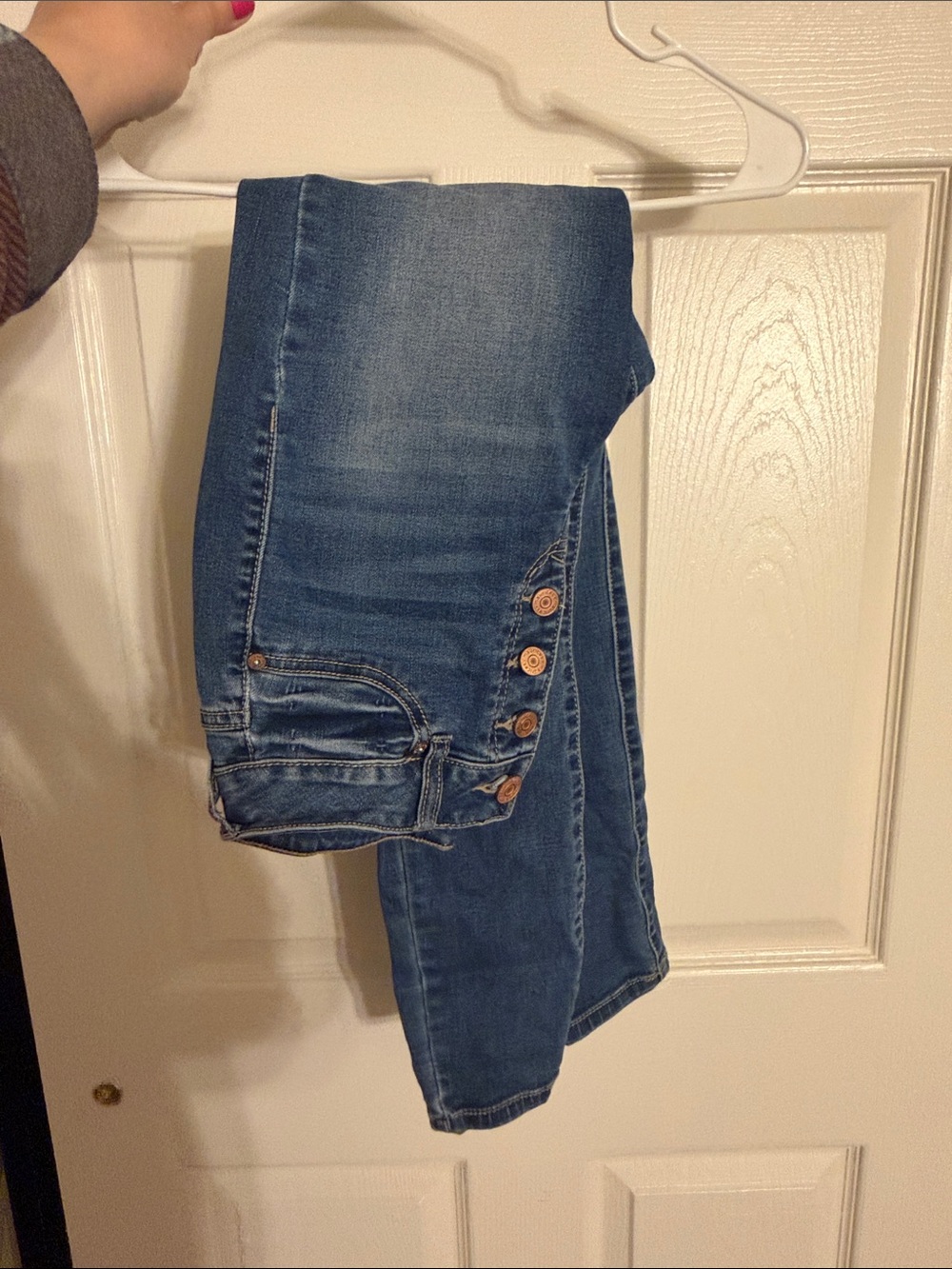 Classic High-Rise Blue Women's jeggings with Button Fly